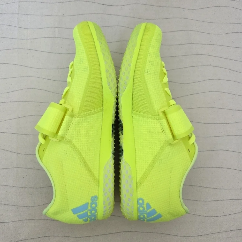 Adidas Mens Adizero HJ Solar Yellow Aqua Track & Field Shoes FW2244 Size 7.5 - Picture 7 of 11